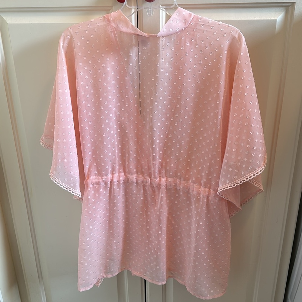 Pretty light peach kimono coverup - Picture 3 of 4